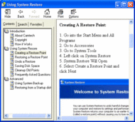 Using System Restore screenshot